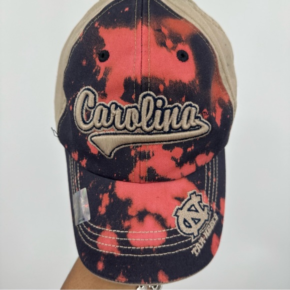 North Carolina Tarheels Custom Bleach Splatter Dad Hat OS - Picture 4 of 9